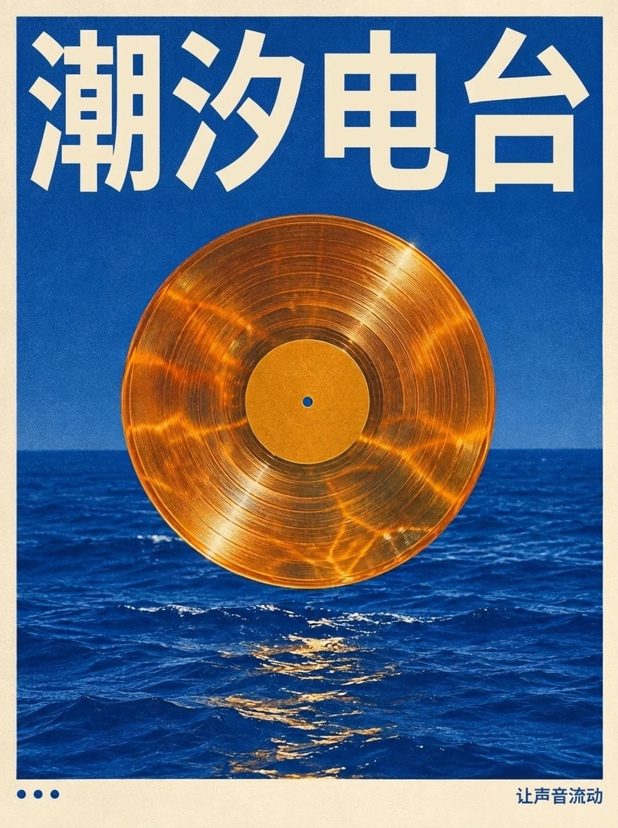 Amber record poster with the Chinese headline 潮汐电台