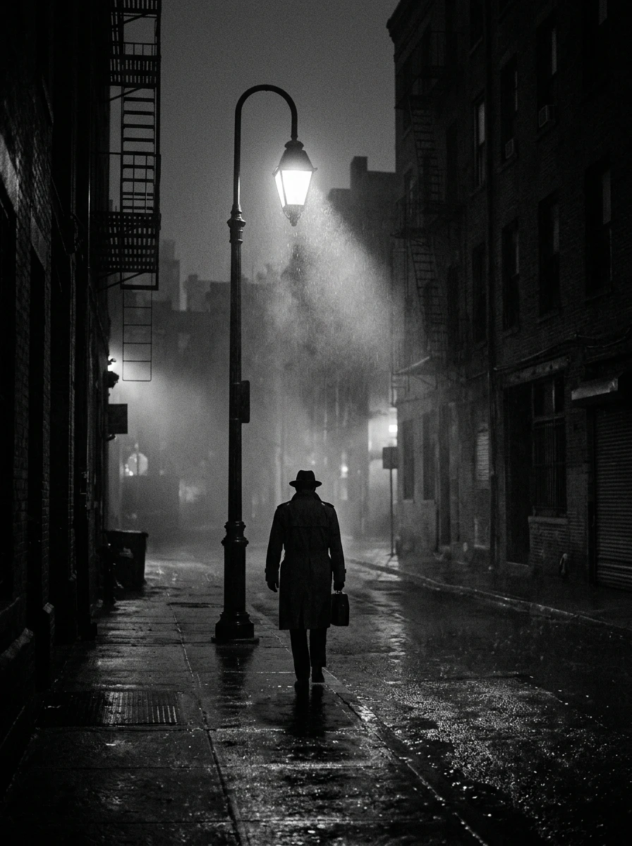 High-contrast film noir image generated with Nano Banana 2